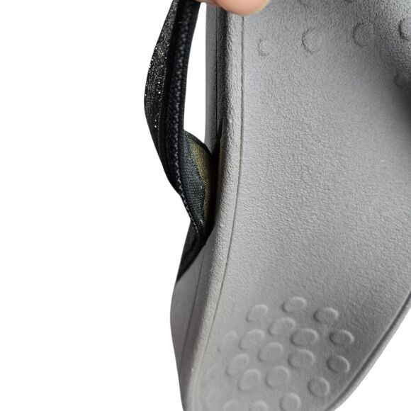 Vionic High Tide Foil Flip Flop Thong Sandals TVW4895 Black Silver Sz 8 - Picture 16 of 16